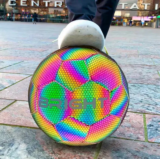 BALÓN DE FÚTBOL BRILLANTE REFLECTIVO CON LUCES